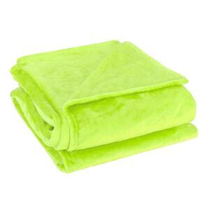 Flannel Fleece Blanket Soft Lightweight Bed Blanket Yellow Green 78"x90"
